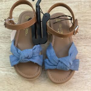 Baby Toddler Girls Falls Creek Gabby Blue Demin Sandals Size 10 Knots New